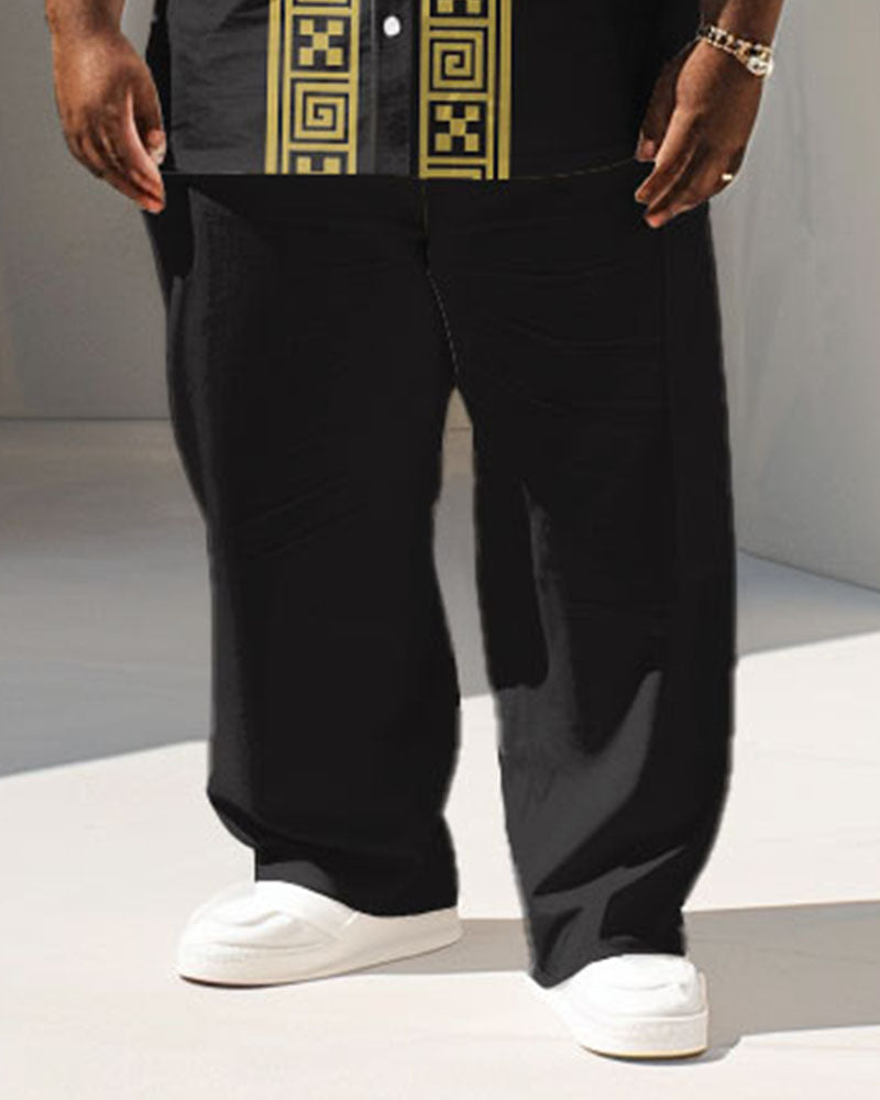 Big & Tall Geometric Graphic Business Casual Jeans for big men view 3