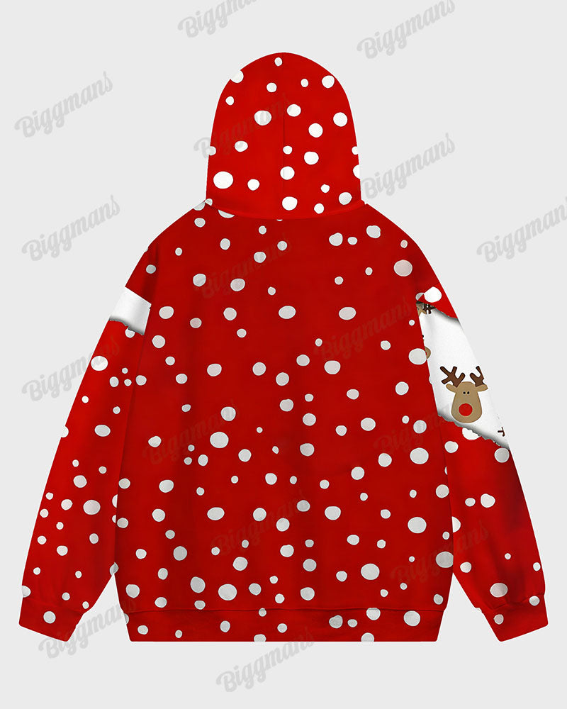 Big & Tall Red Graphic Hoodie Sweatpants Set for big men view 3