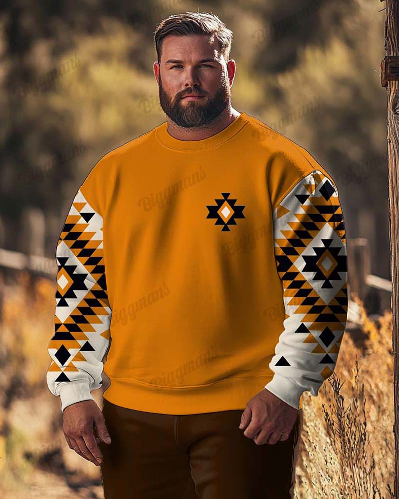 Big & Tall Yellow Western Denim Hoodie for big men