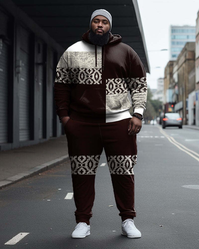 Big & Tall Colorblock Hoodie Sweatpants Set for big men view 1