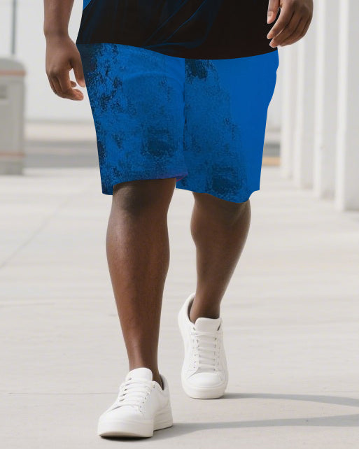 Big & Tall Graphic Skull T-Shirt Shorts Set for big men view 3