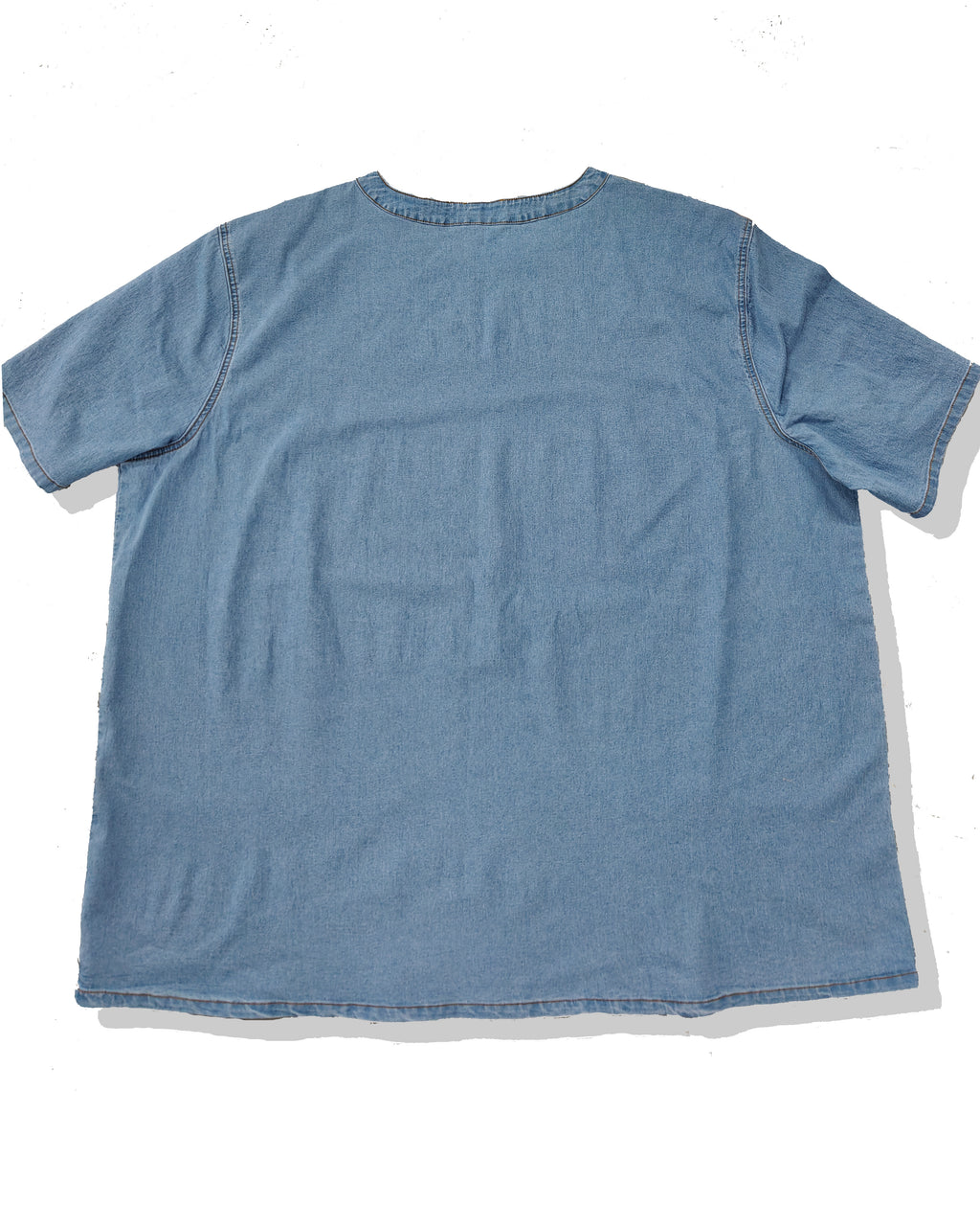 Big & Tall Denim Washed Solid Color T-Shirt for big men view 3