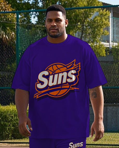 Big & Tall Graphic T-Shirt Pants Set for big men view 2