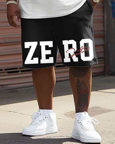 Big & Tall Graphic Streetwear Two-piece Set for big men view 4