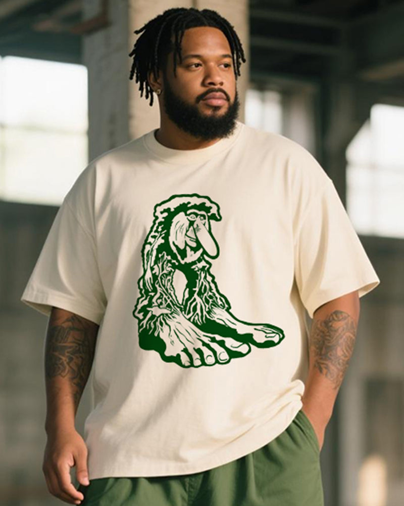 Big & Tall Graffiti Streetwear T-Shirt Shorts Set for big men view 2