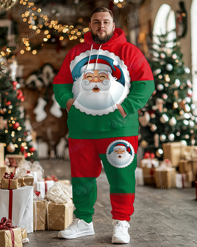 Big & Tall Colorblock Graphic Hoodie Sweatpants Set for big men view 1