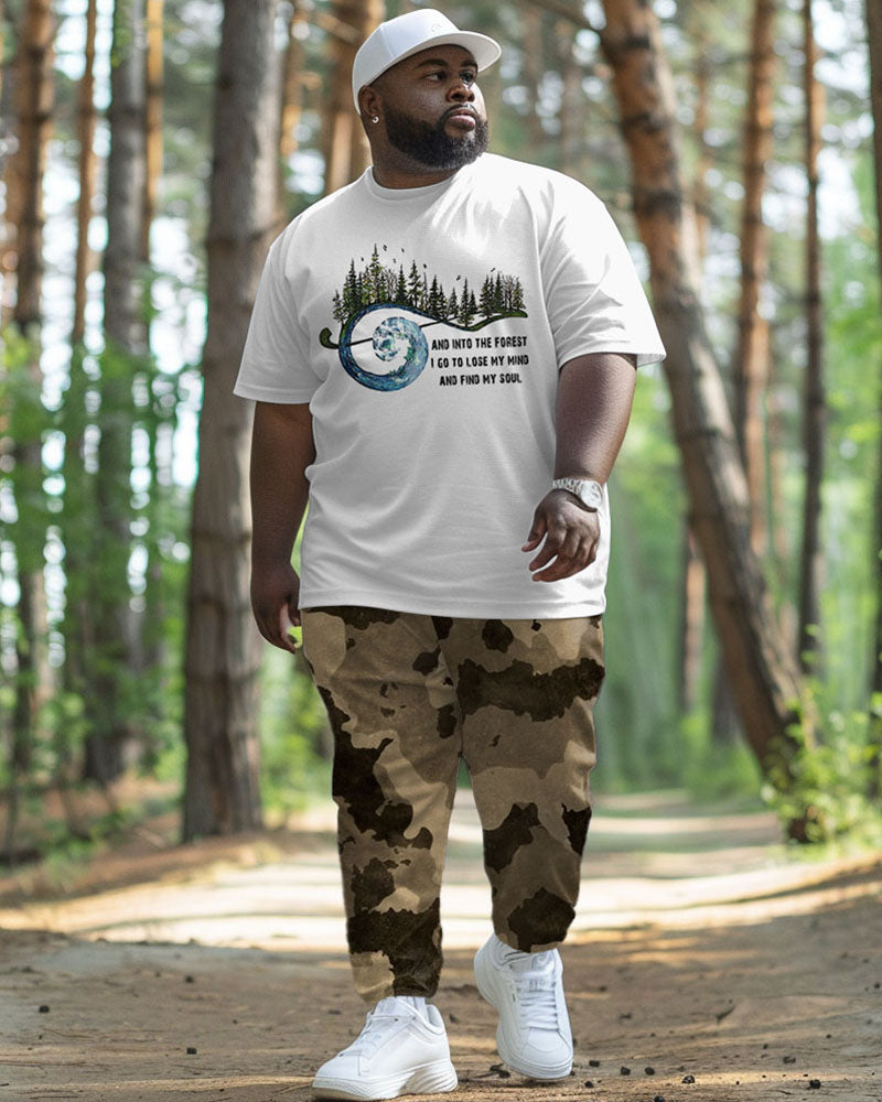Big & Tall Graphic T-Shirt Pants Set for big men view 1