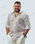 Big & Tall Geometric Long Sleeve Shirt for big men view 1