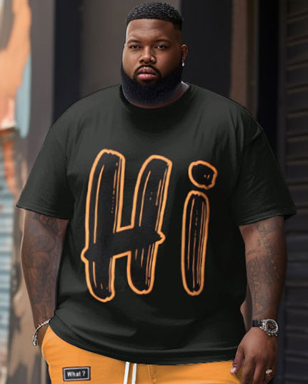 Big & Tall Graphic Streetwear Two-piece Set for big men view 3