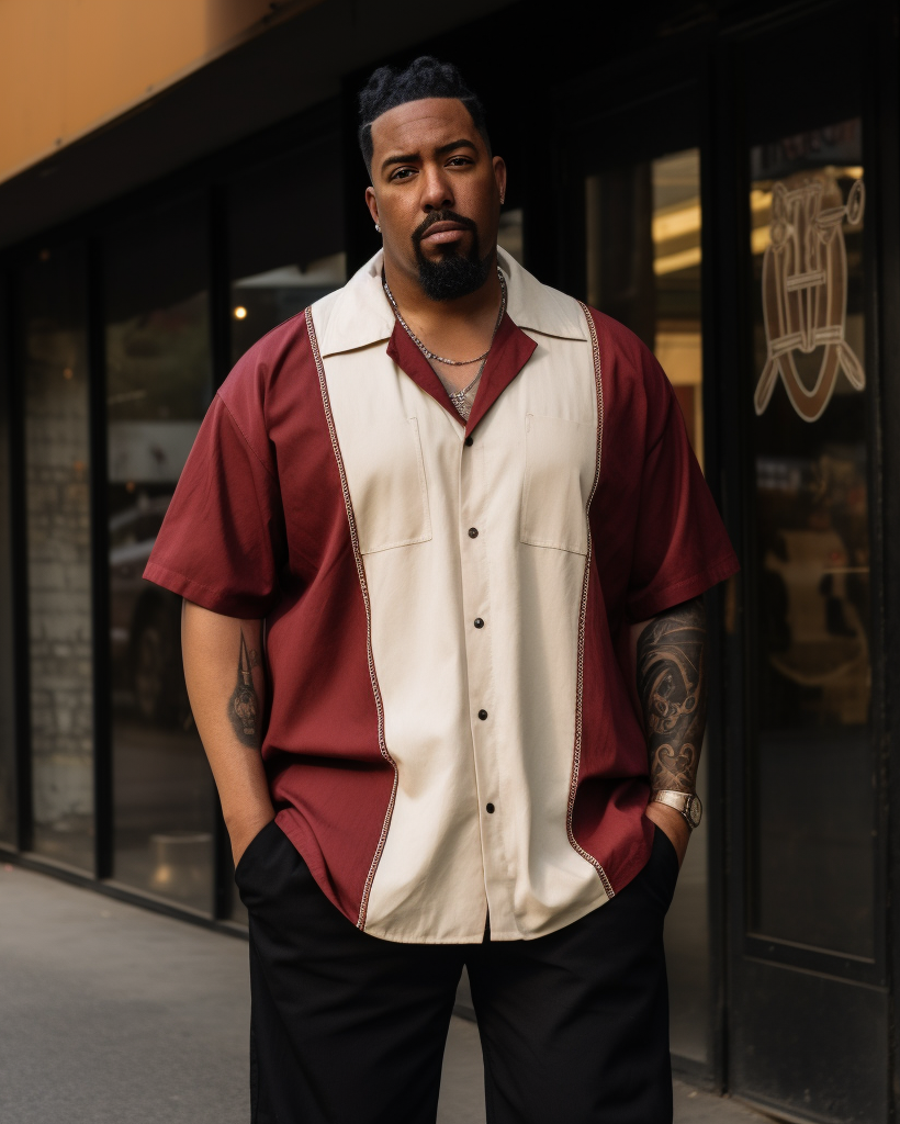 Big & Tall Plaid Short Sleeve Shirt for big men