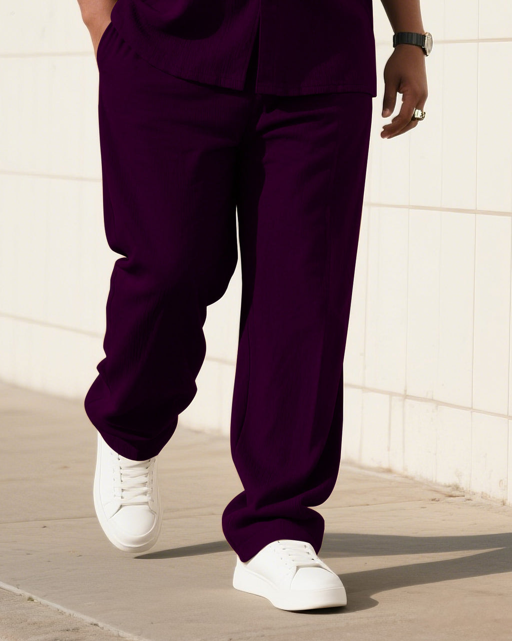 Big & Tall Red Vintage T-Shirt Pants Set for big men view 3