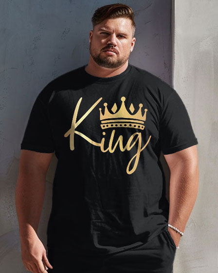 Big & Tall Graphic T-Shirt Shorts Set for big men view 3