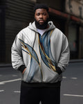 Big & Tall Geometric Graphic Hoodie Sweatpants Set for big men