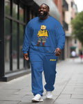 Big & Tall Blue Graphic Two-piece Set for big men view 1