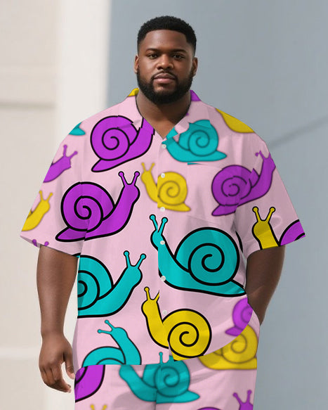 Big & Tall Graffiti Streetwear T-Shirt Pants Set for big men view 2