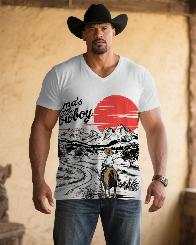 Big & Tall White Western T-Shirt for big men view 1