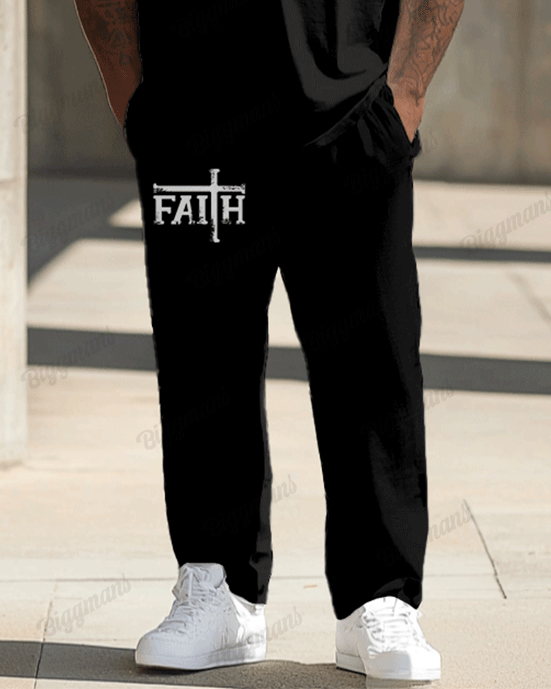 Big & Tall Graphic T-Shirt Pants Set for big men view 3