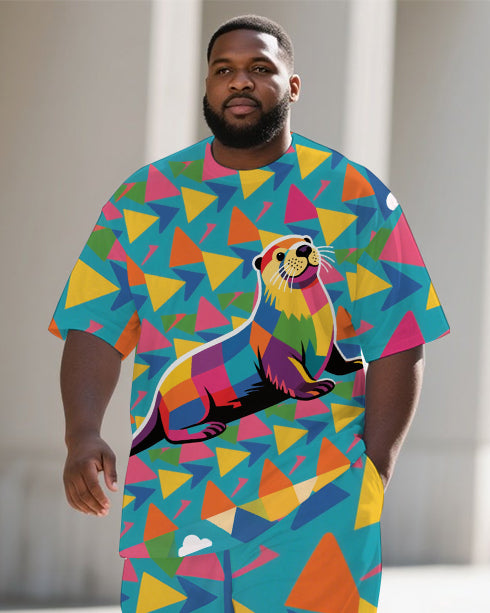 Big & Tall Streetwear T-Shirt Pants Set for big men view 2