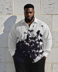 Big & Tall Geometric Graphic Long Sleeve Shirt for big men view 1