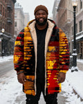 Big & Tall Red Yellow Geometric Hoodie for big men view 2