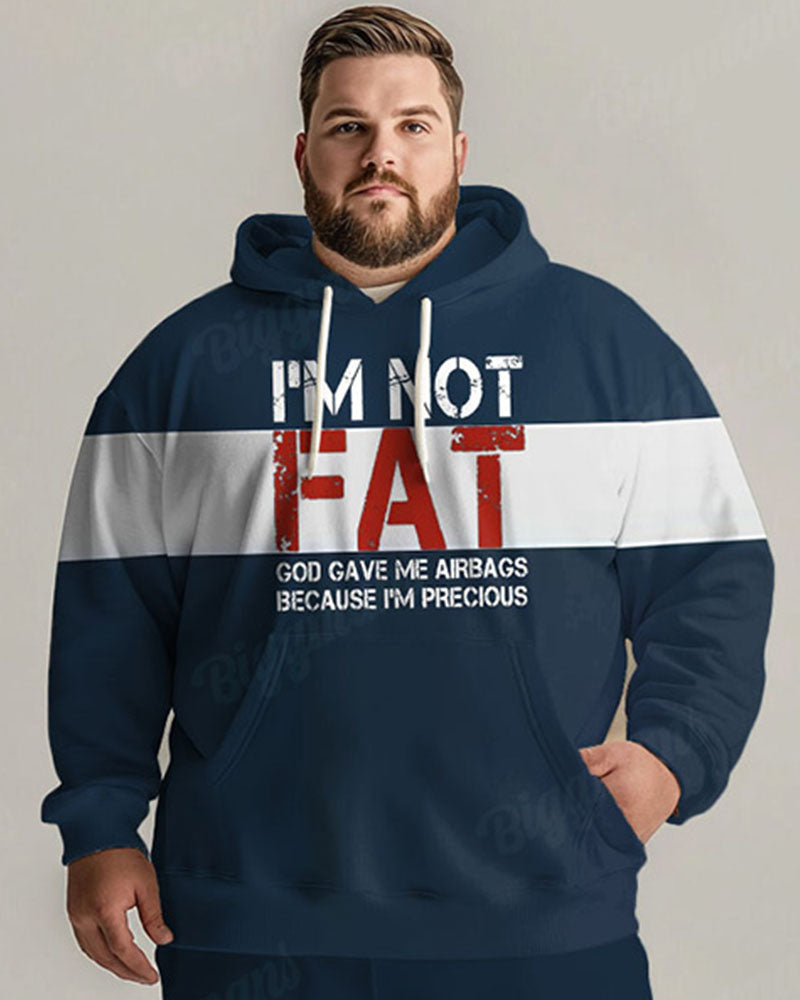 Big & Tall Striped Graphic Hoodie Sweatpants Set for big men view 2