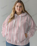 Big & Tall Pink Colorblock Striped Hoodie for big men