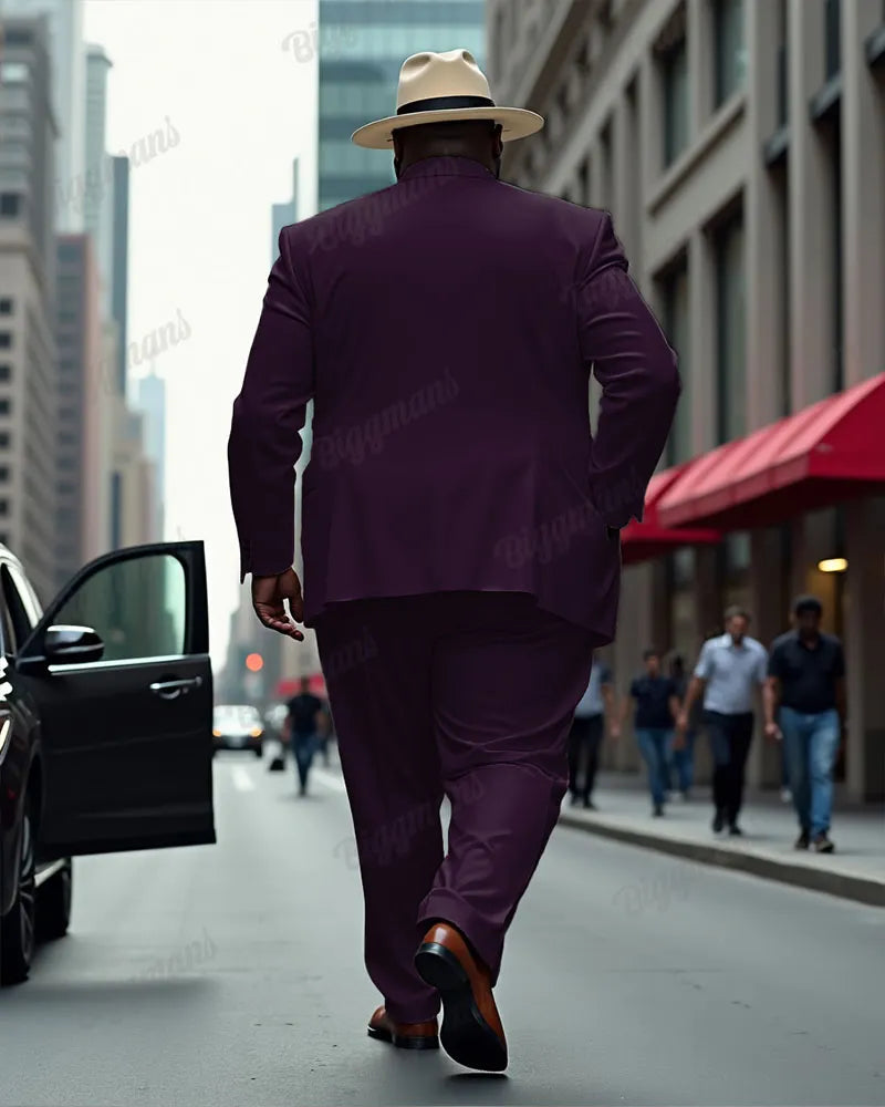 Big & Tall Solid Color Two-piece Set for big men view 18