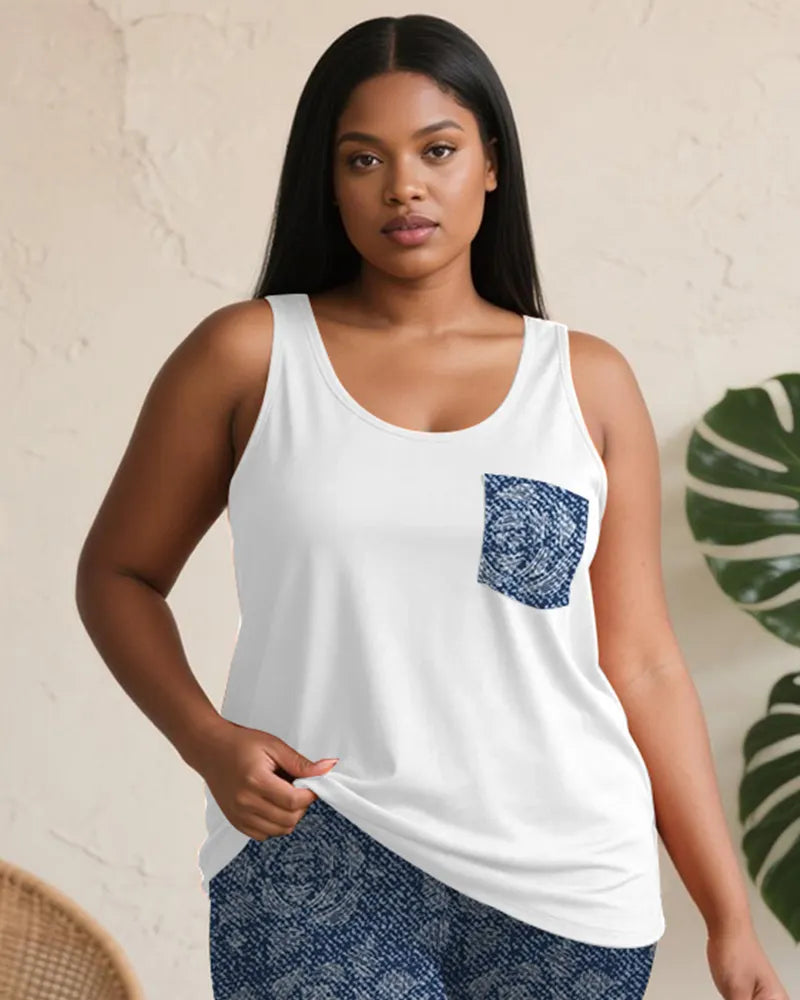 Big & Tall Denim Graphic Two-piece Set for big men view 3
