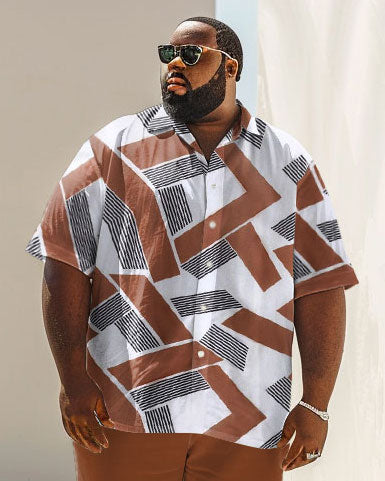 Big & Tall Geometric Graphic Business Casual Jeans for big men view 2