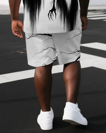 Big & Tall Graphic T-Shirt Shorts Set for big men view 3