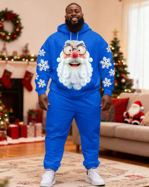 Big & Tall Graffiti Streetwear Hoodie Sweatpants Set for big men view 1