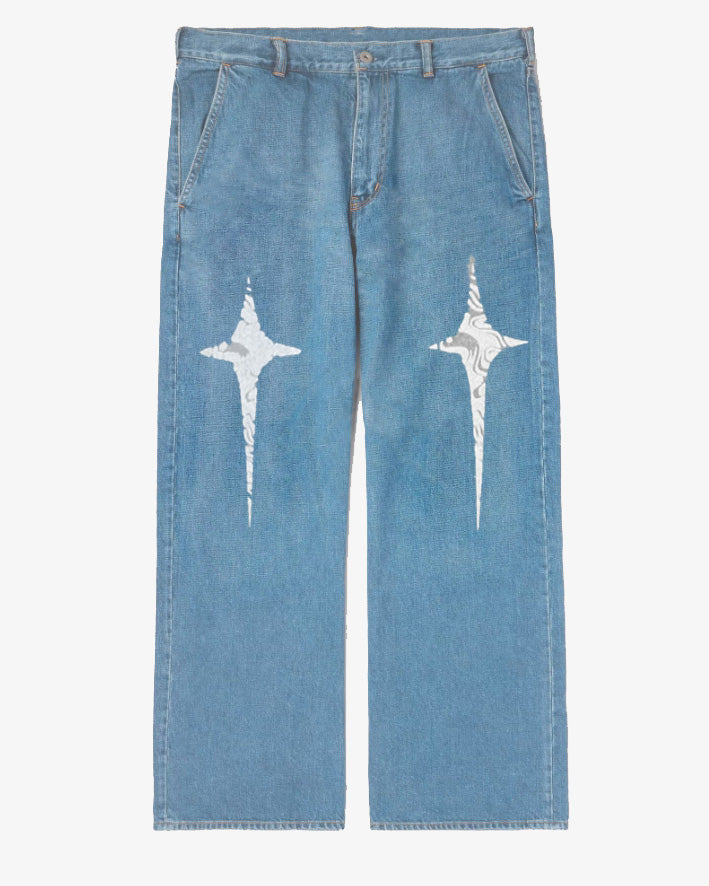Big & Tall Denim Graphic Streetwear Jeans for big men view 2
