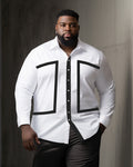 Big & Tall White Graphic Long Sleeve Shirt for big men