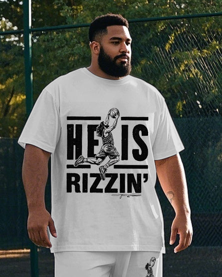 Big & Tall Graphic T-Shirt Pants Set for big men view 2
