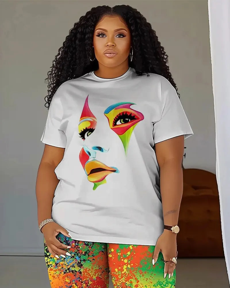 Big & Tall Streetwear T-Shirt Pants Set for big men view 2