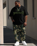 Big & Tall Graphic Camouflage T-Shirt Pants Set for big men view 1