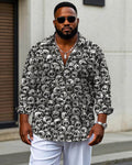 Big & Tall Graphic Skull Long Sleeve Shirt for big men view 1