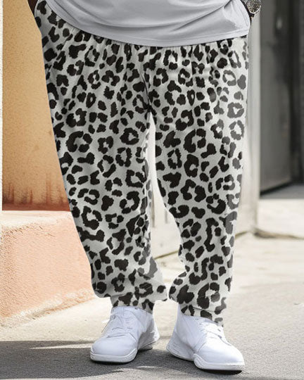 Big & Tall Graphic Streetwear Two-piece Set for big men view 3
