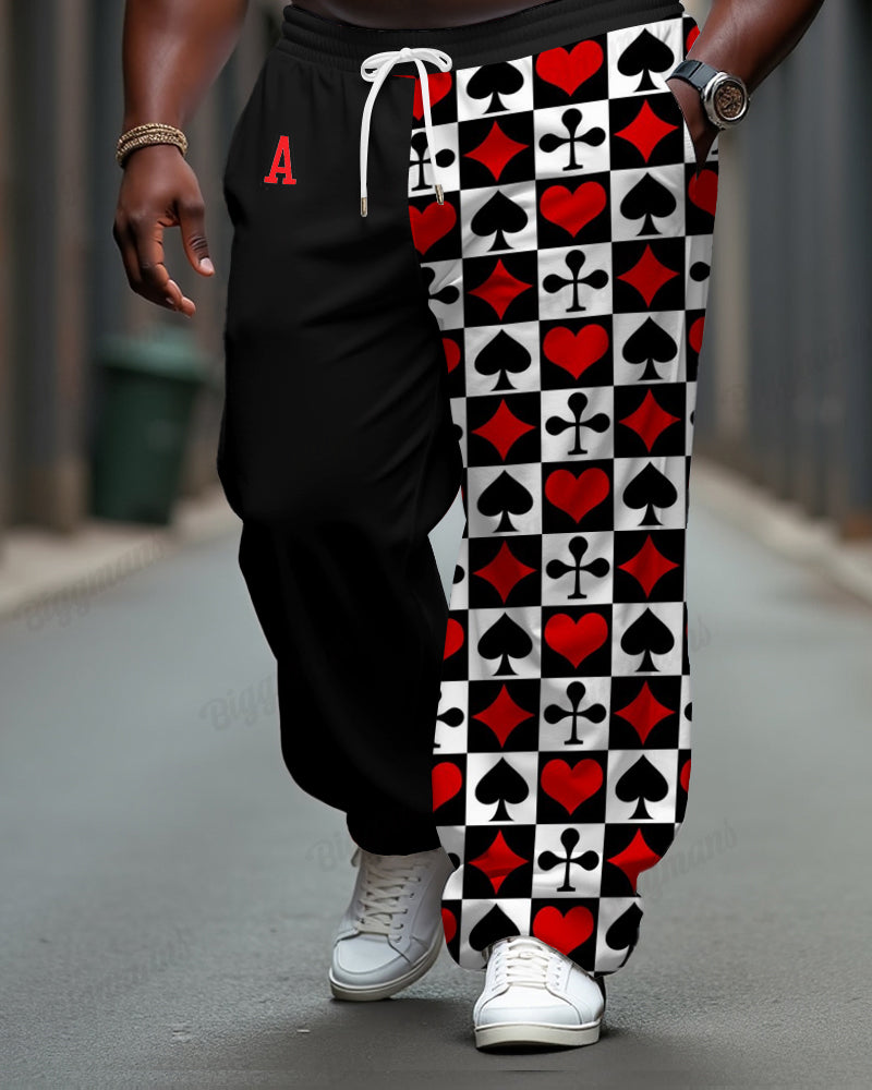 Big & Tall Graphic Athletic Hoodie Sweatpants Set for big men view 1