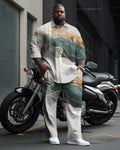 Big & Tall Colorblock Shirt Pants Set for big men view 1