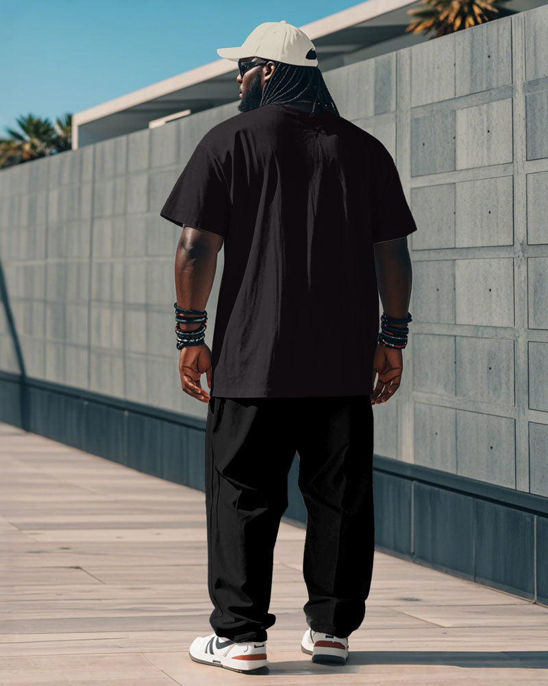 Big & Tall Graphic Graffiti T-Shirt Pants Set for big men view 4