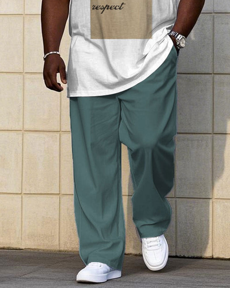 Big & Tall Colorblock T-Shirt Pants Set for big men view 3