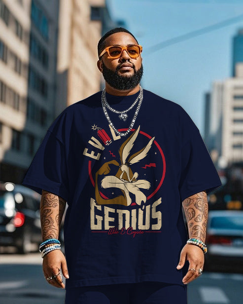 Big & Tall Graphic T-Shirt Shorts Set for big men view 2