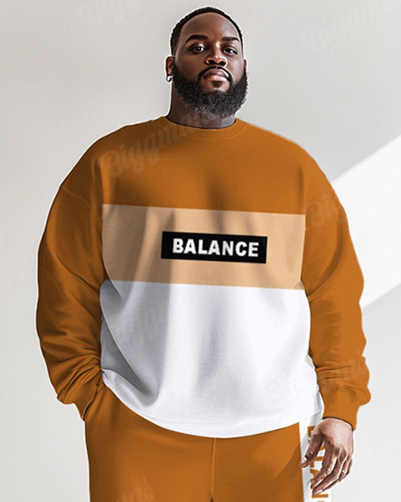 Big & Tall Yellow Colorblock Graphic Two-piece Set for big men view 2