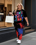 Big & Tall Graphic T-Shirt Pants Set for big men view 1