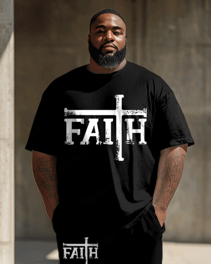 Big & Tall Graphic T-Shirt Pants Set for big men view 2