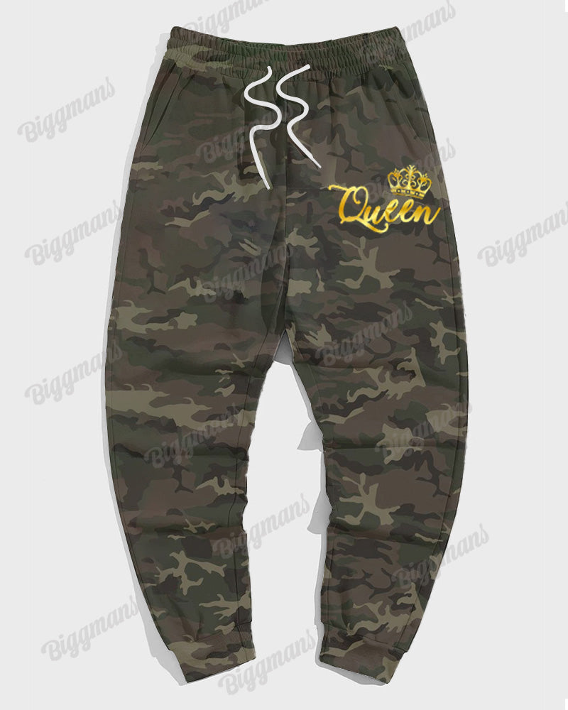 Big & Tall Graphic Camouflage Hoodie Sweatpants Set for big men view 6
