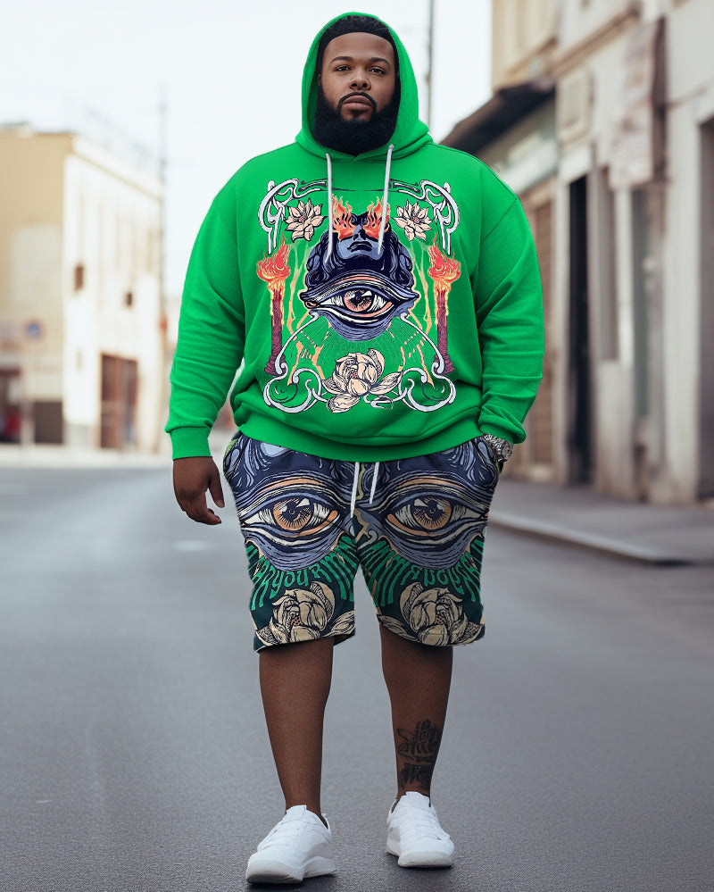 Big & Tall Geometric Streetwear Hoodie for big men view 1