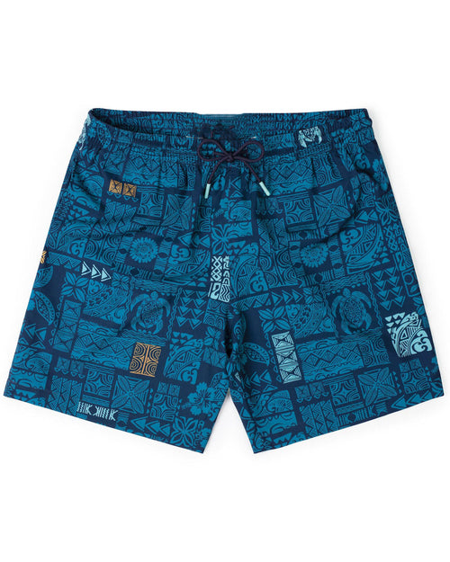 Big & Tall Hawaiian Tropical Colorblock Shorts for big men view 2