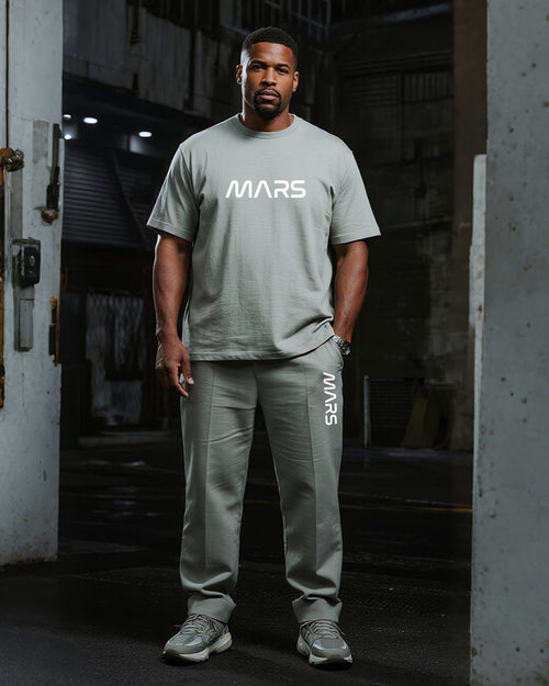 Big & Tall Gray Graphic T-Shirt Pants Set for big men view 1
